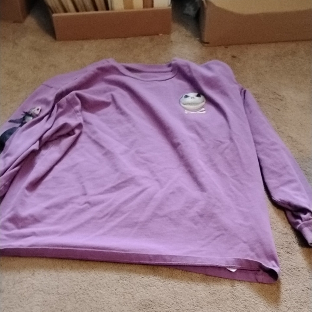 Disney Nightmare Before Christmas 3D Purple Long Sleeve Shirt